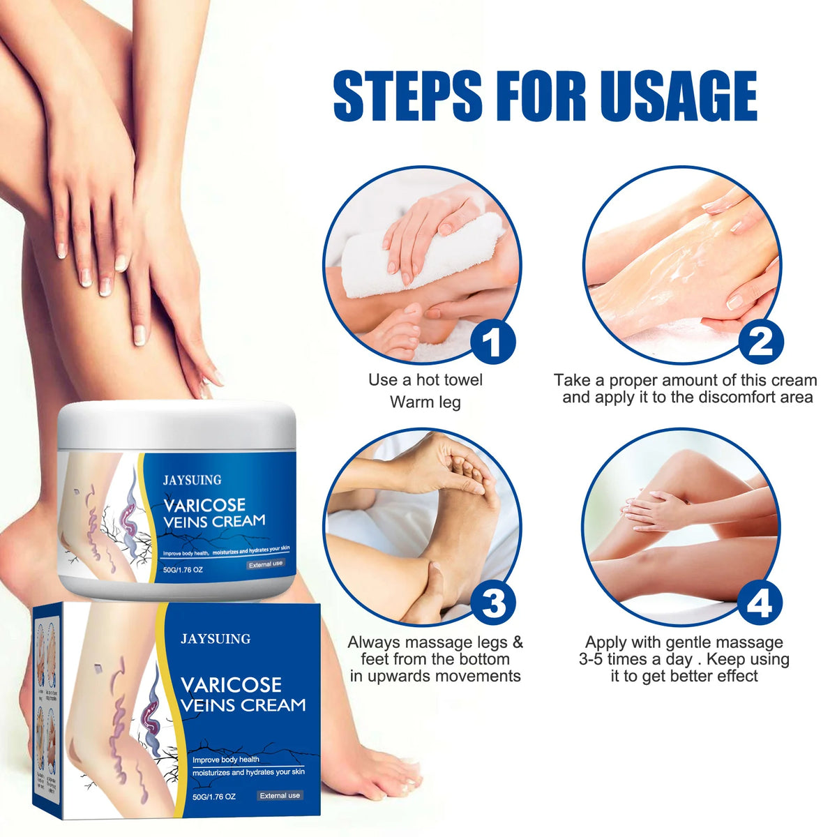 Leg Vein Repair Cream Varicose Massage Earthworm Legs