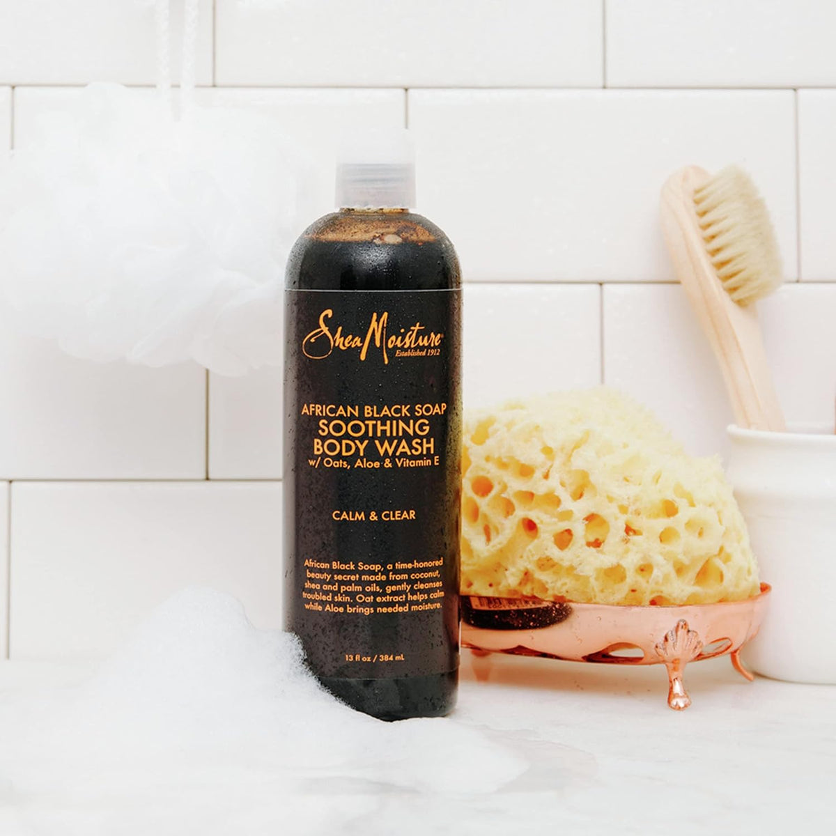 Sheamoisture Soothing Body Wash for Acne Treatment African Black Soap Paraben Free Body Wash 13 Oz