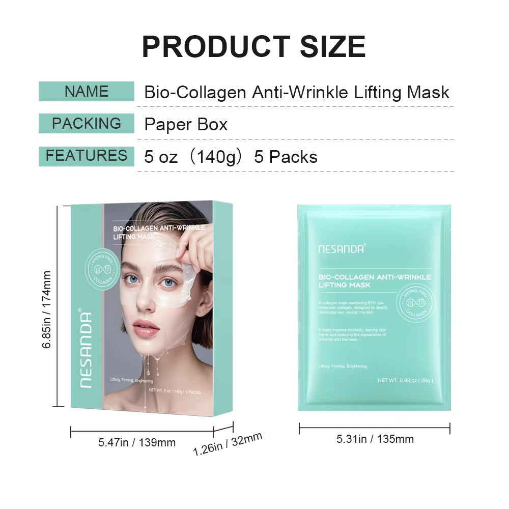 Wholesale Bio Collagen Moisture Face Sheet Mask Overnight Hydrogel Firm Deep Hydrate Brighten Gel Face Sheet Mask