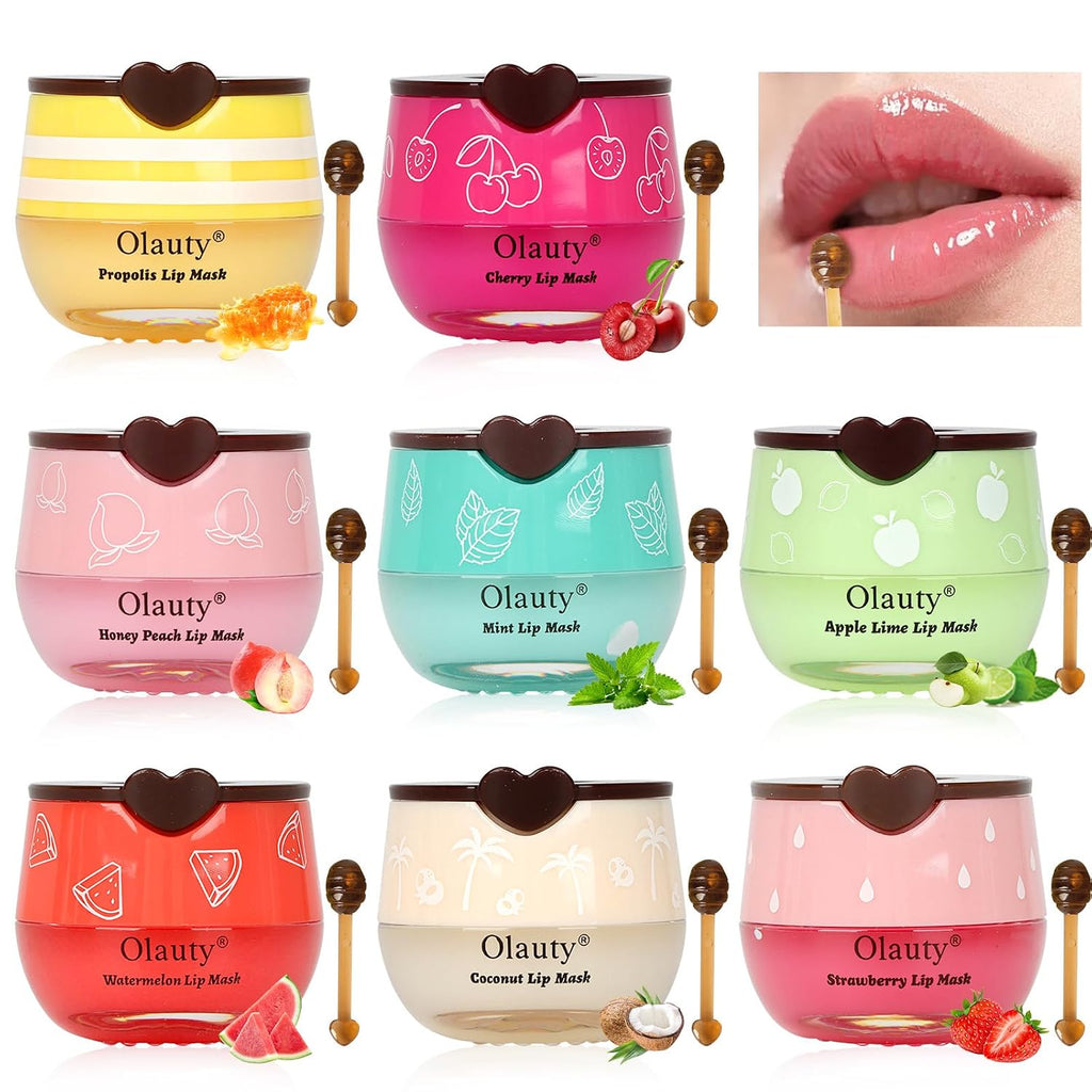 8 PCS Bee Lip Balm Lip Mask Honey Pot,Party Favors Bulk Gifts for Women