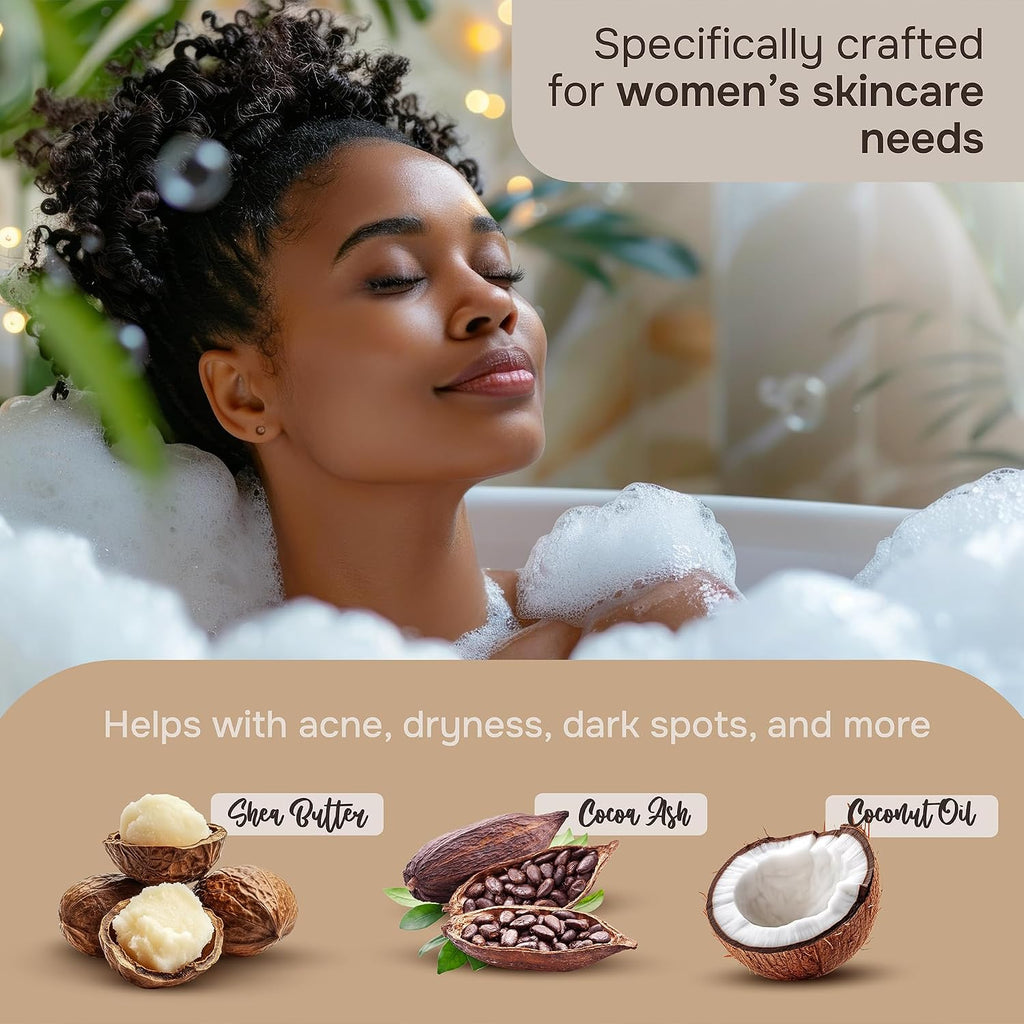 African Black Soap Body Wash, 12 Oz – Sulfate‑Free, Vegan Cleanser with Shea Butter – Soothing, Detoxifying Shower Gel for Men & Women