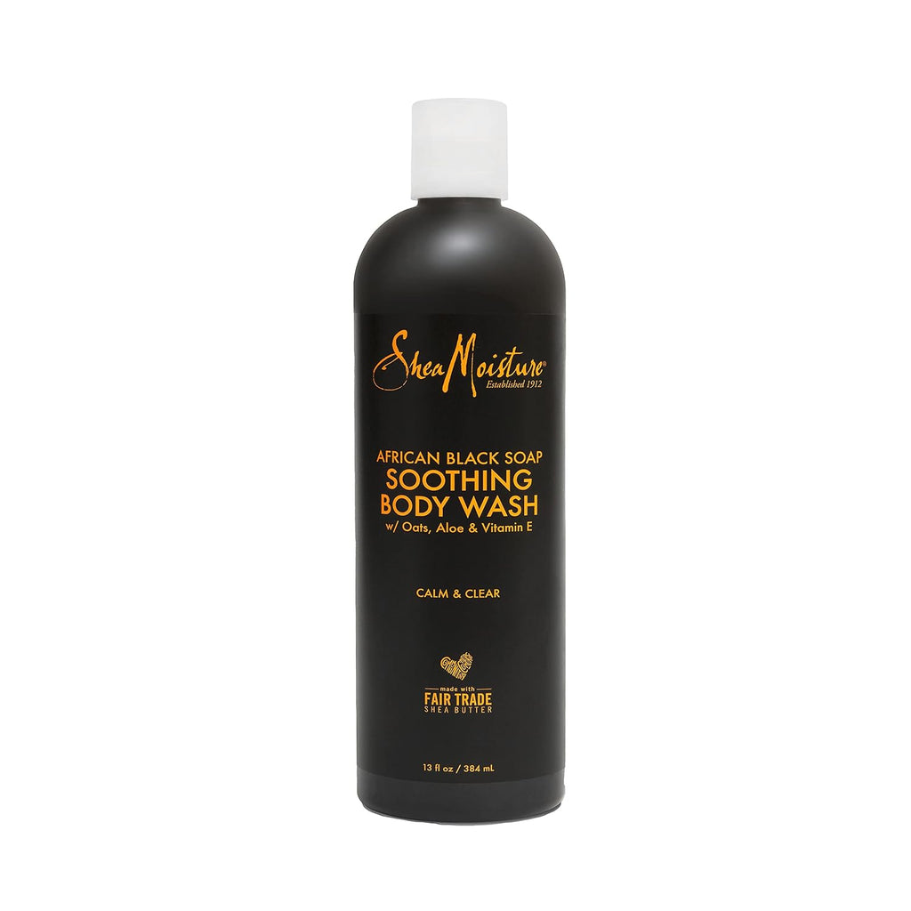 Sheamoisture Soothing Body Wash for Acne Treatment African Black Soap Paraben Free Body Wash 13 Oz