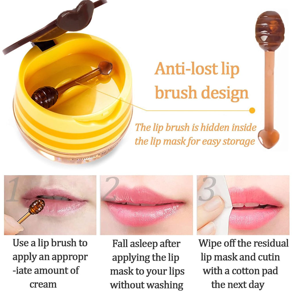 8 PCS Bee Lip Balm Lip Mask Honey Pot,Party Favors Bulk Gifts for Women