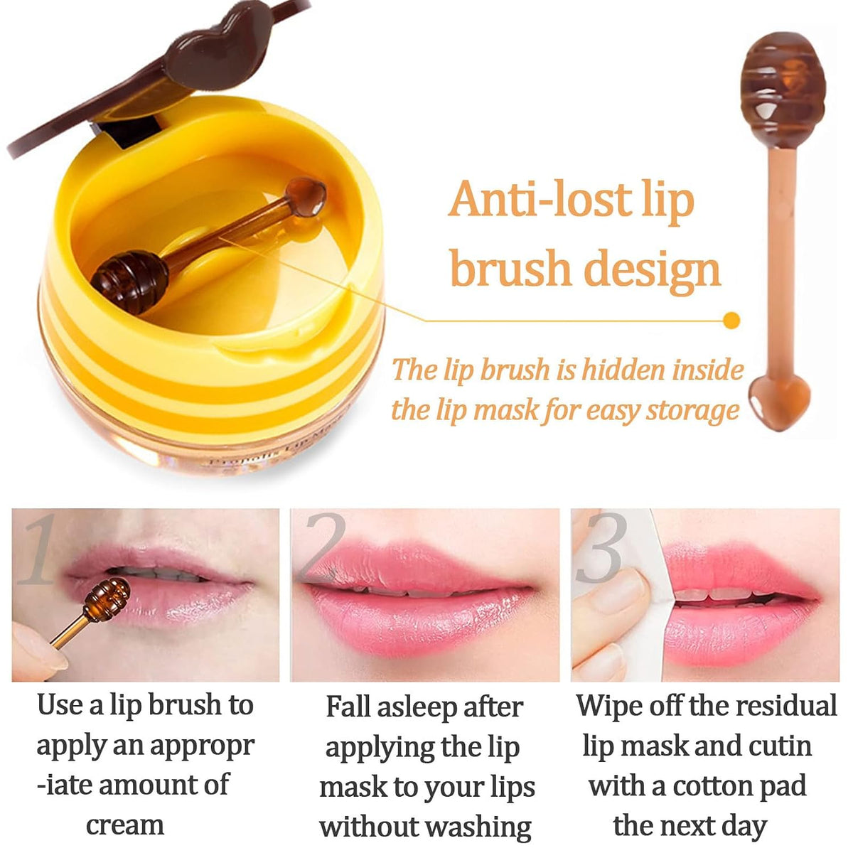 8 PCS Bee Lip Balm Lip Mask Honey Pot,Party Favors Bulk Gifts for Women