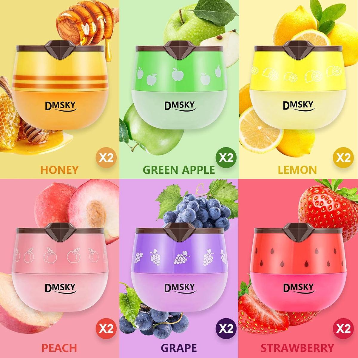 12 PCS Bee Lip Balm Honey Pot, Bulk Propolis Lip Mask 6 Flavors