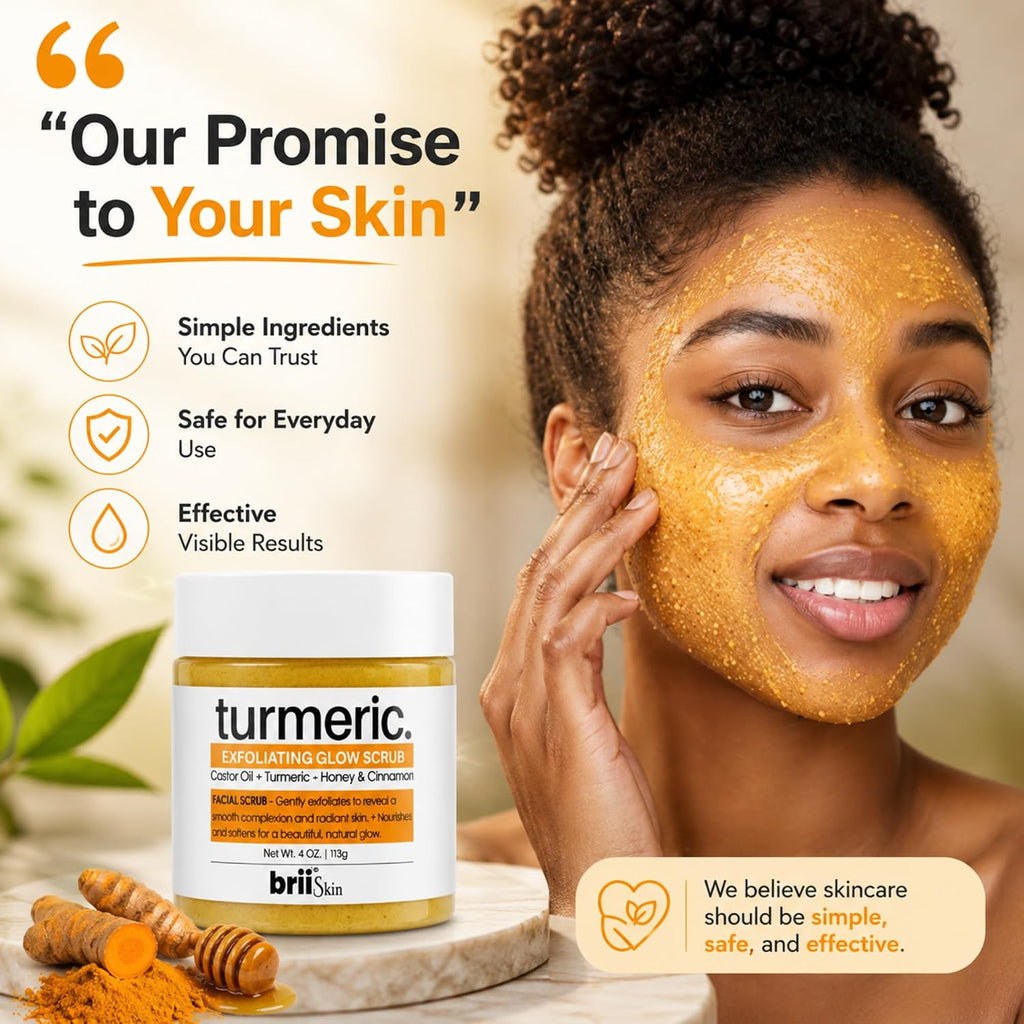 Turmeric Honey Sugar Scrub with Pumice for Face, Dark Spots, Acne, Deep Pore Exfoliating Facial Cleanser for Radiant, Even-Tone Skin
