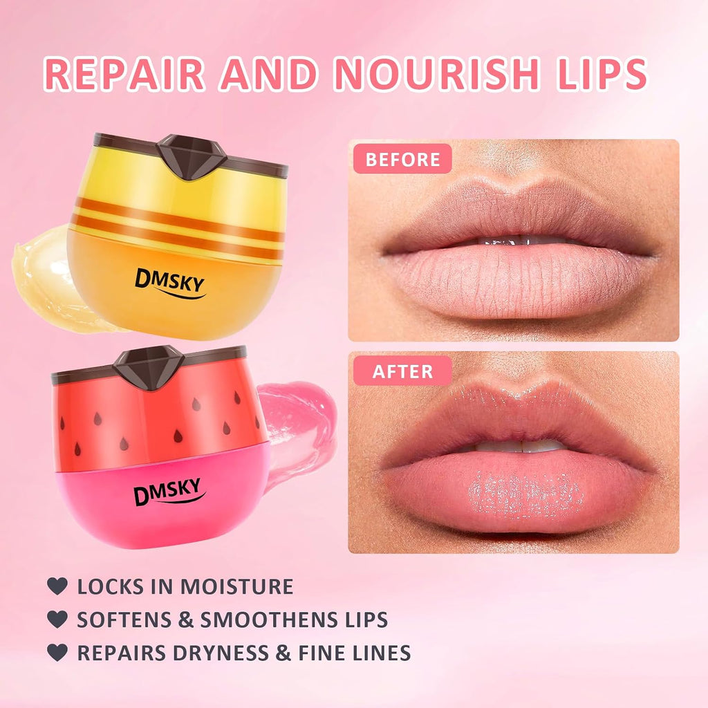 12 PCS Bee Lip Balm Honey Pot, Bulk Propolis Lip Mask 6 Flavors
