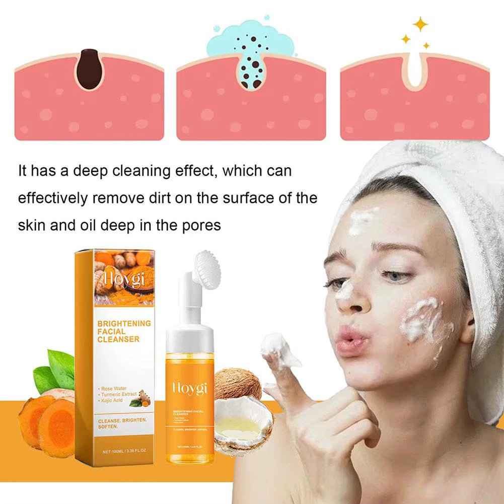 Turmeric Facial Cleanser Facial Scrub Cleansing Oil Control Blackhead Remover Shrink Pores Skin Care Body Care