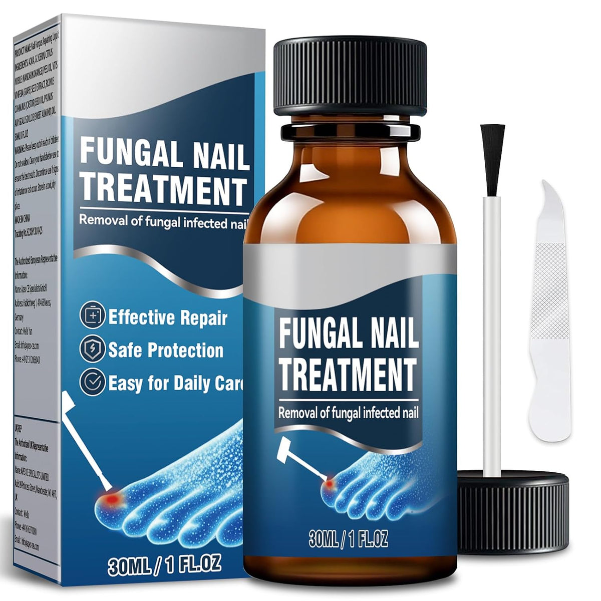 Extra Strength Toenail Fungus Treatment – Nail Repair Solution to Restore Damaged, Discolored, and Brittle Nails with Fast-Acting Natural Formula for Healthy Growth, 30Ml