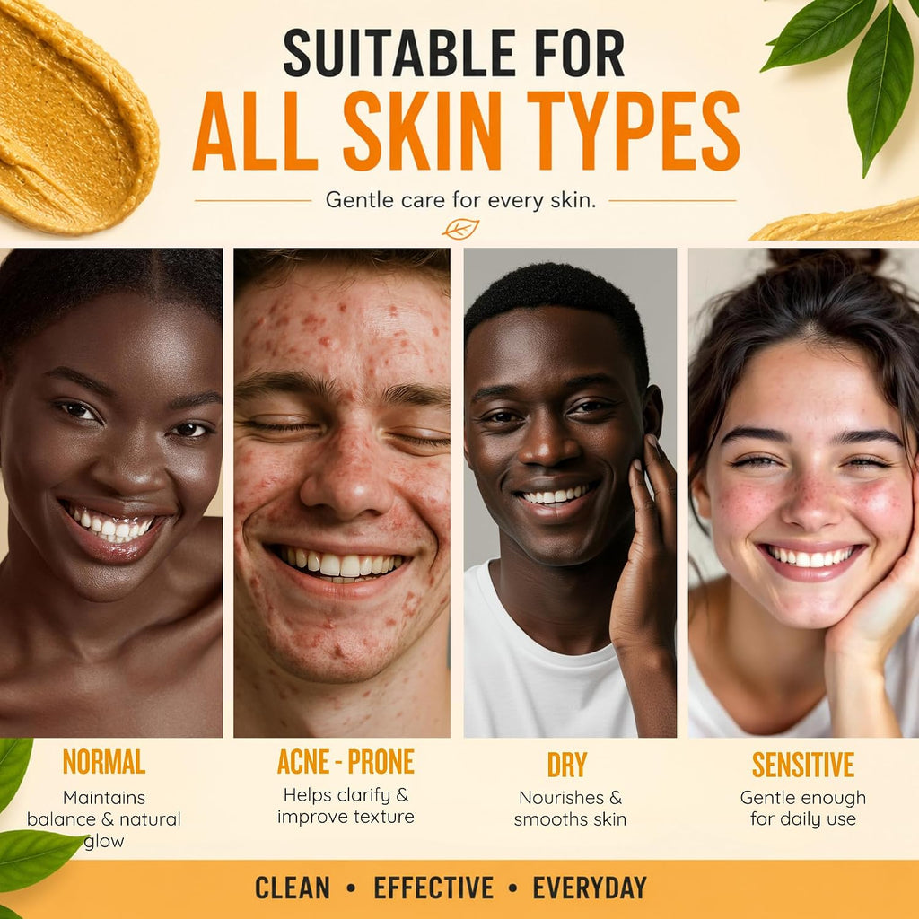 Turmeric Honey Sugar Scrub with Pumice for Face, Dark Spots, Acne, Deep Pore Exfoliating Facial Cleanser for Radiant, Even-Tone Skin