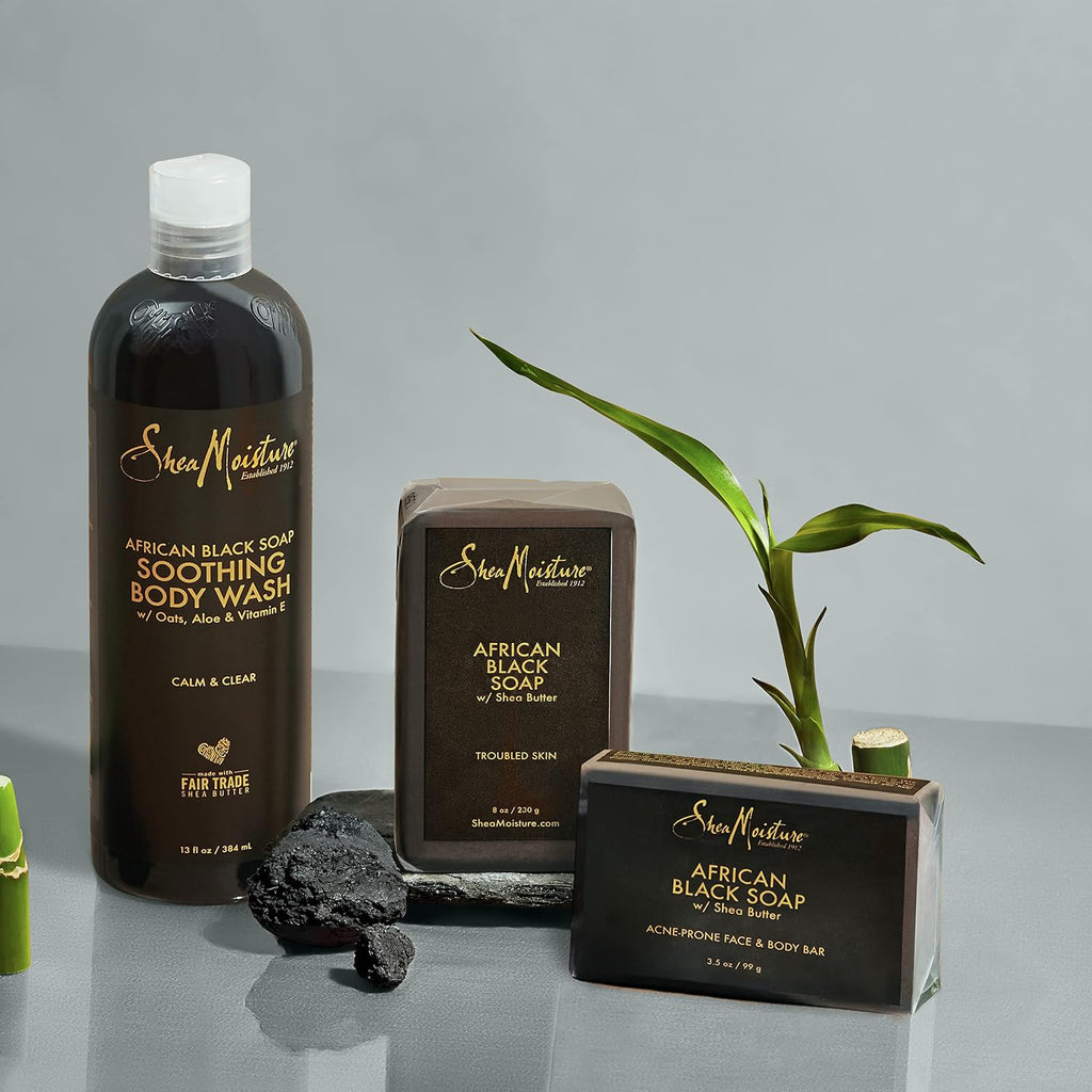 Sheamoisture Soothing Body Wash for Acne Treatment African Black Soap Paraben Free Body Wash 13 Oz