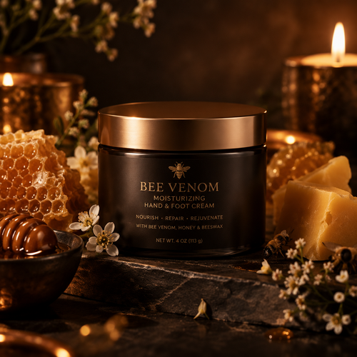 Bee Venom Moisturizing Hand and Foot Cream cozy dark lifestyle photo